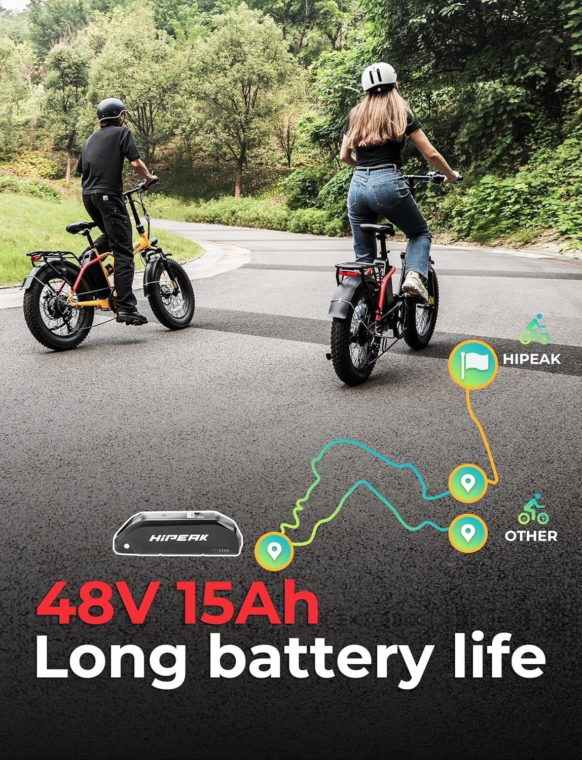 Bona Ebike Bicicleta eléctrica plegable para adultos, 750 W, velocidades de hasta 25 MPH, batería extraíble grande de 48 V 15 Ah, batería extraíble