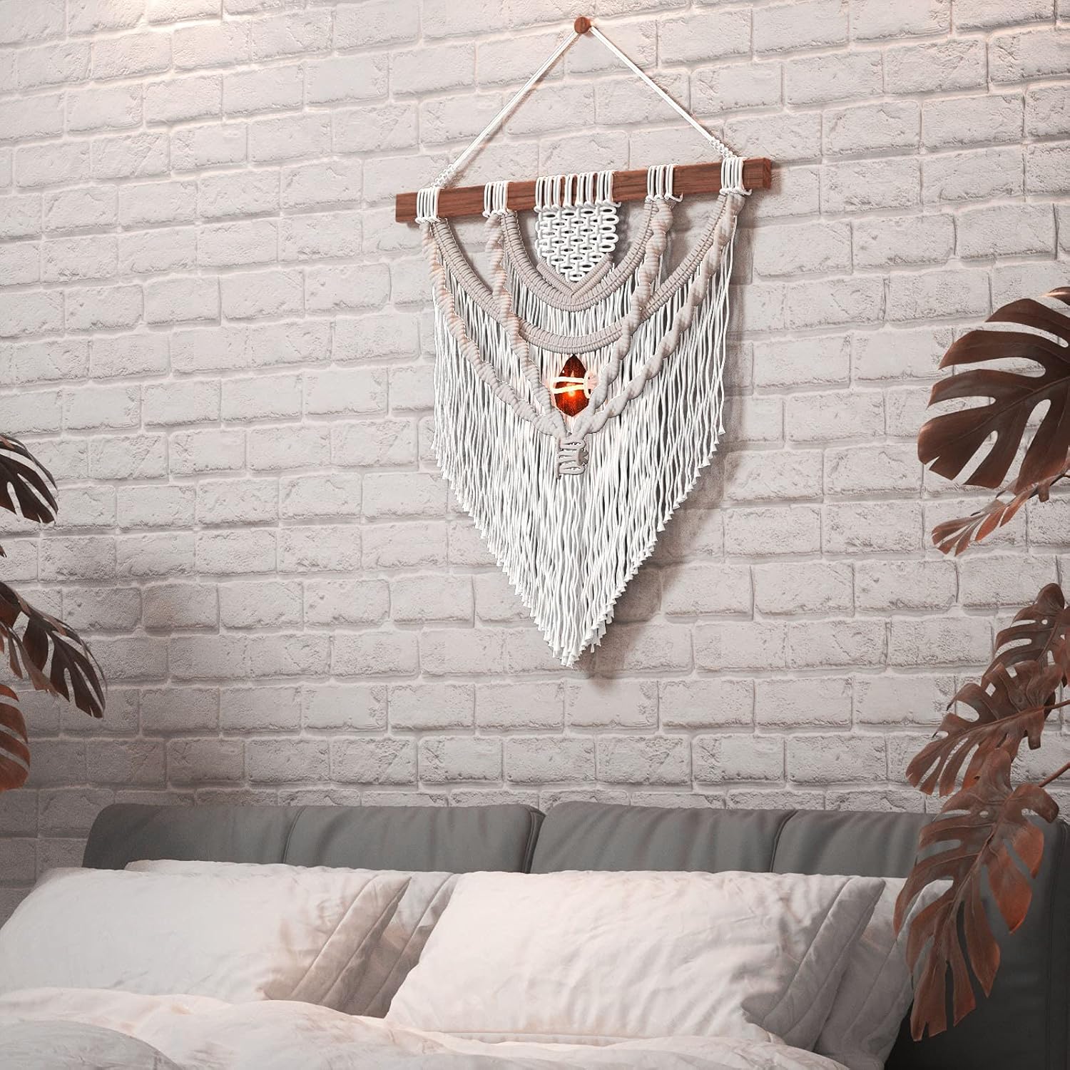 ZUEXT – Cuerda de algodón de macramé de 0.197 in x 109 yardas, 100% natural, hecha a mano, colorida, cuerda de algodón trenzada para colgar en la
