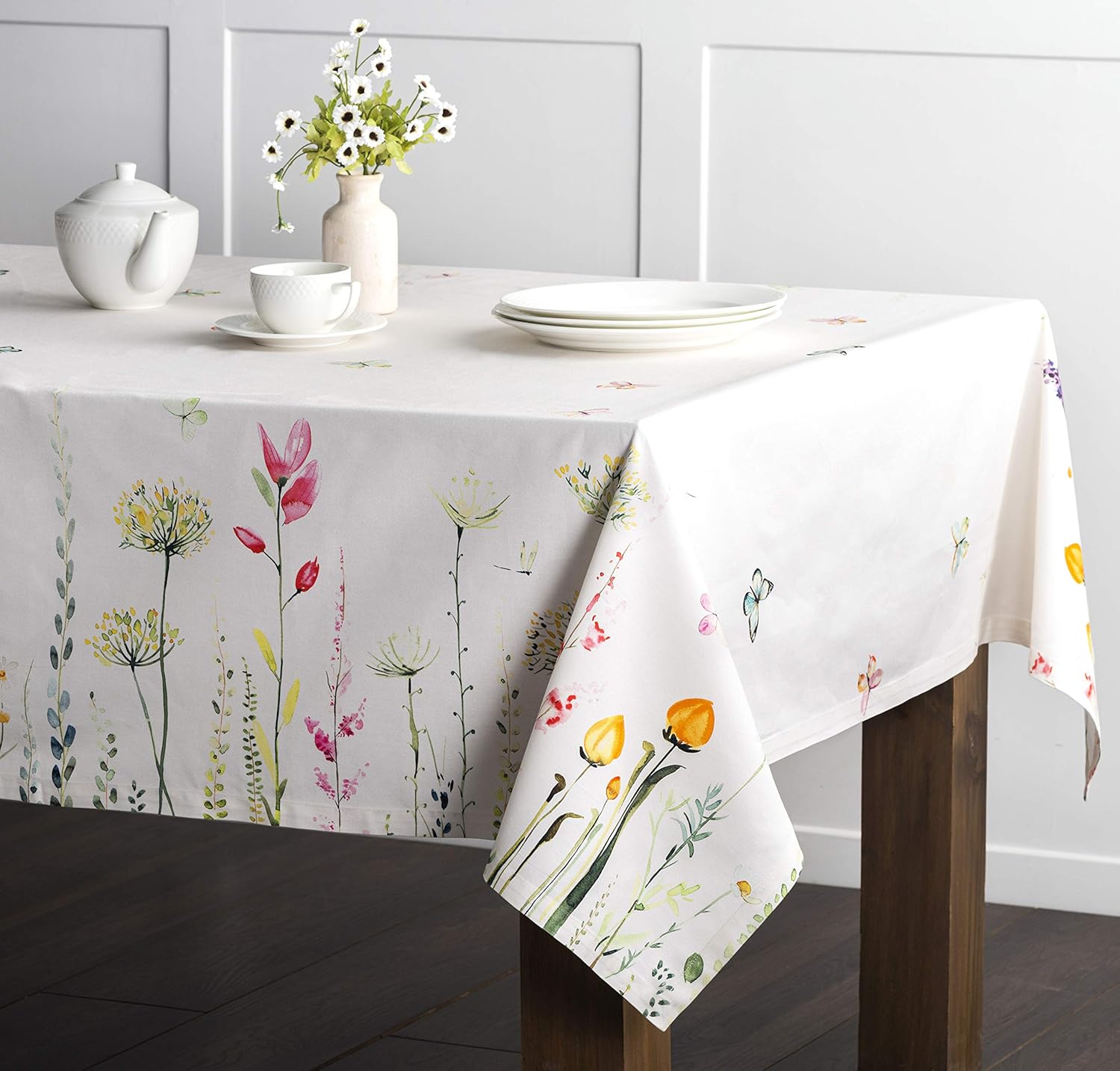 Mantel Maison d’ Hermine Faïence, 100 % de algodón, para cocina, comedor, decoración de mesa, fiestas, bodas, primavera y verano