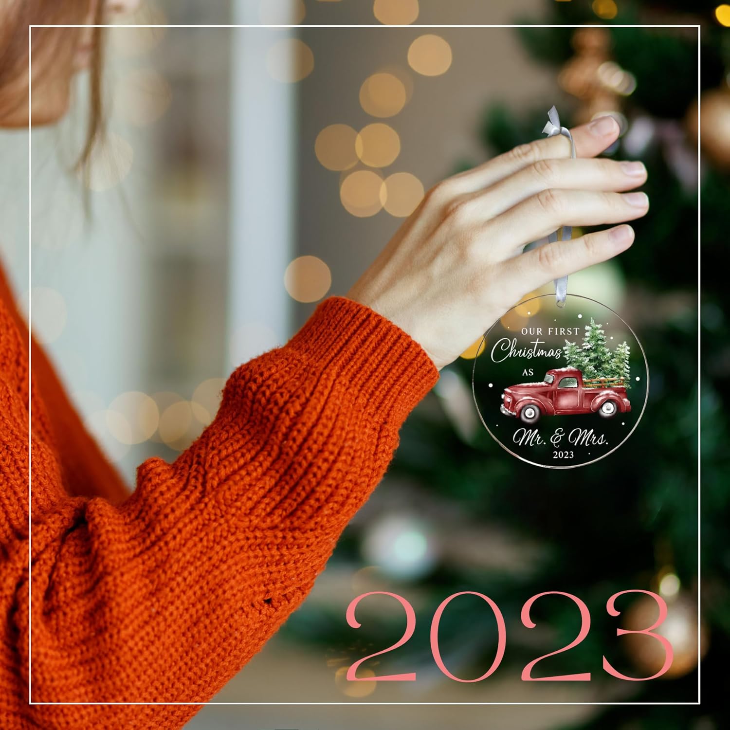 Adorno de primera Navidad para casados 2023  Regalos de señor y señora para recién casados  Regalos para recién casados para parejas, regalos para