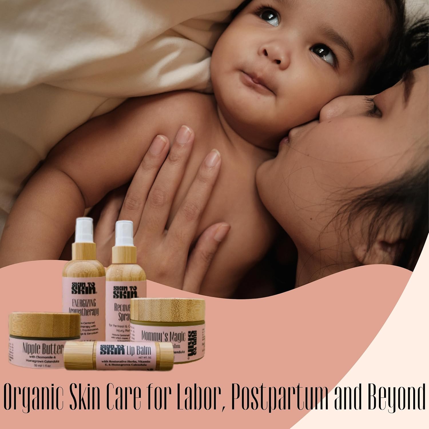 Skin to Skin Mantequilla orgánica para pezones de 1.0 fl oz – Bálsamo de lactancia natural para lactancia materna – Cuidado de la piel ecológico y