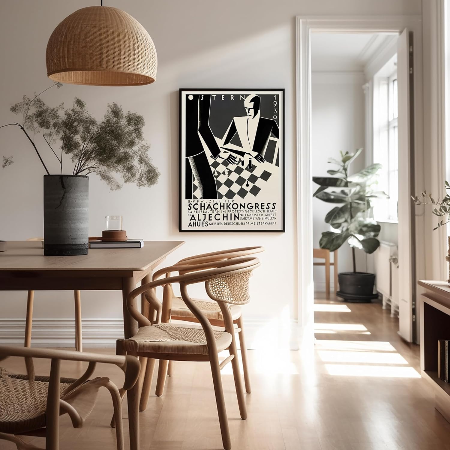 Poster Master Póster vintage de torneo de ajedrez – Impresión retro de ajedrez – Arte deportivo – Arte alemán – Regalo para él y ella – Gran