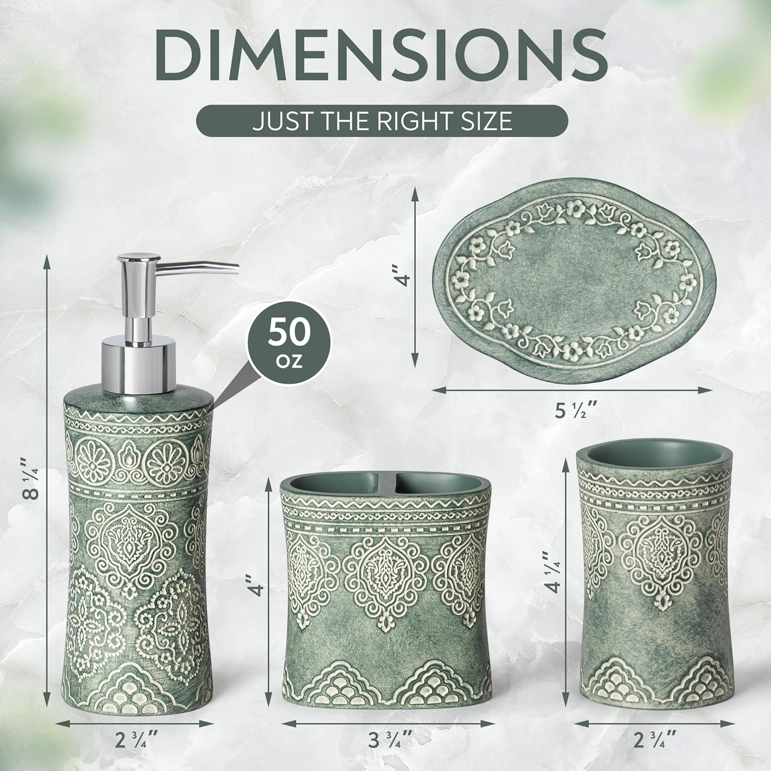 Juego de accesorios de baño de 4 piezas, soporte para cepillo de dientes, vaso, dispensador de jabón, jabonera, artículos esenciales para