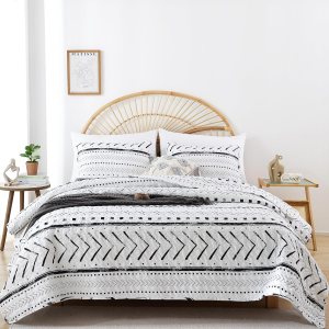 Janzaa Juego de edredón de tamaño King, juego de edredón bohemio de 3 piezas, juego de edredón geométrico de microfibra con fundas de almohada, Janzaa Juego de edredón de tamaño King, juego de edredón bohemio de 3 piezas, juego de edredón geométrico de microfibra con fundas de almohada,