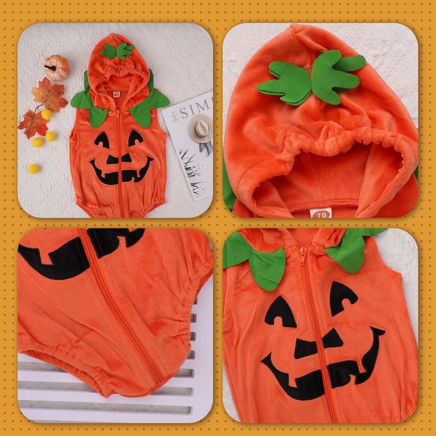 SAVITA Lindo disfraz de calabaza de Halloween para bebé, disfraz de calabaza de Halloween para niños, disfraces de Halloween para decoraciones de