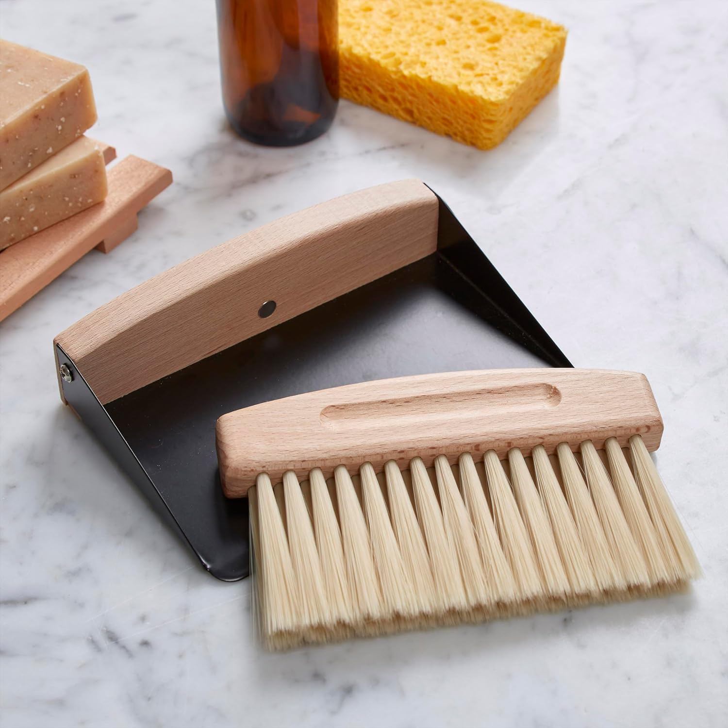 Copco Mini cepillo de limpieza de manos con sartén, madera de haya