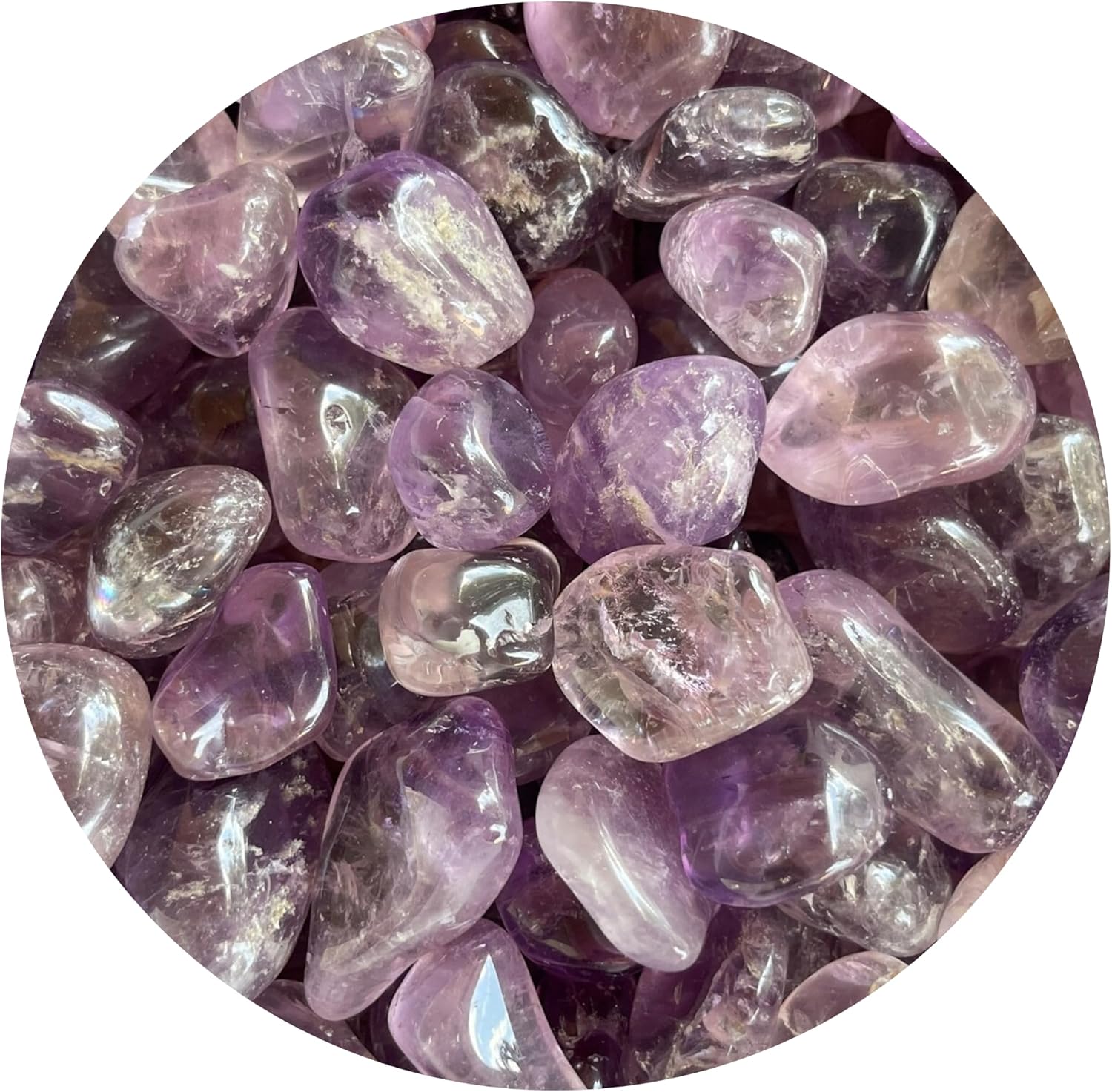Piedras pulidas de amatista al por mayor, piedras preciosas de amatista natural pulidas, cristales curativos de amatista (amatista, 0.25 libras)