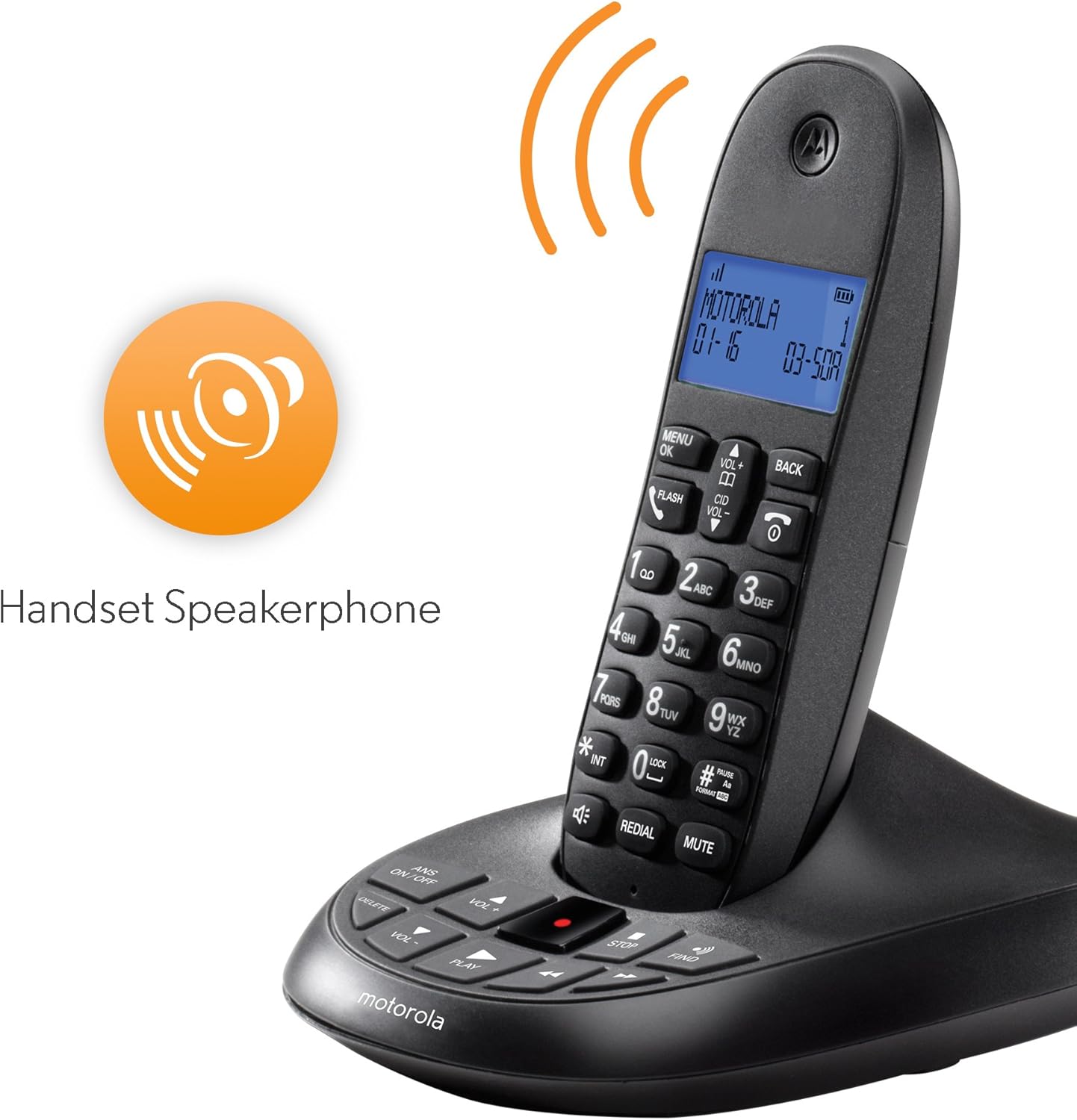 Motorola DECT 6.0 Teléfono doméstico inalámbrico digital con contestador automático y cuatro teléfonos C1014LX
