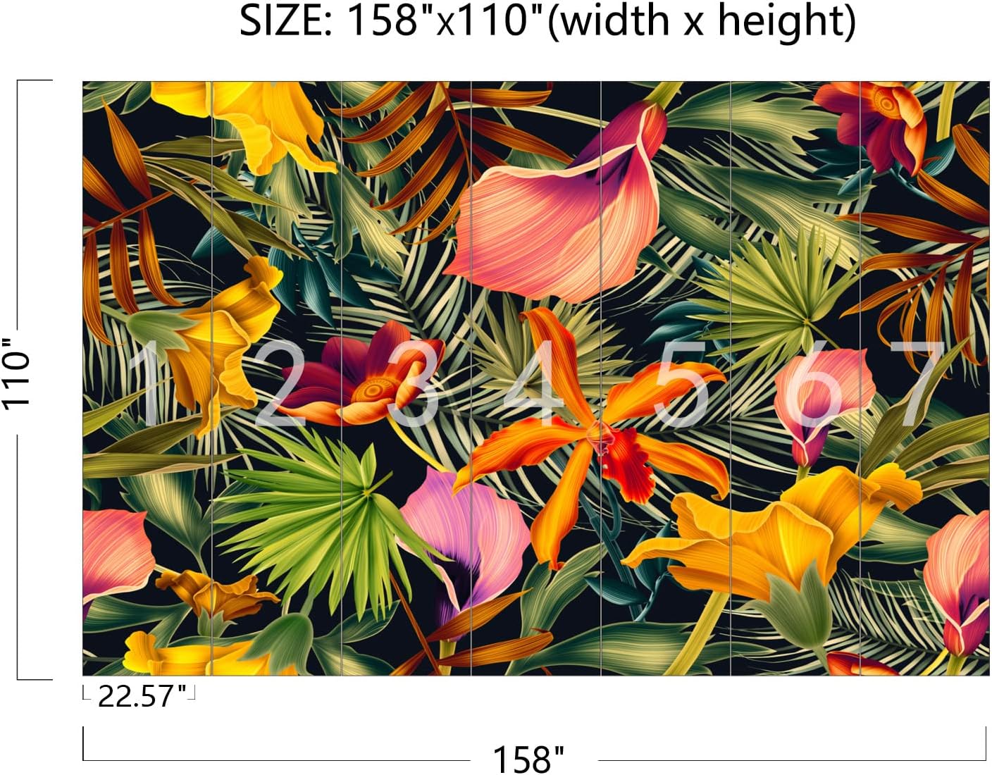 Cliouar – Papel pintado de hojas de palmera con plantas tropicales, decoración para dormitorio, sala de estar, 158 x 110 pulgadas (no autoadhesivo)