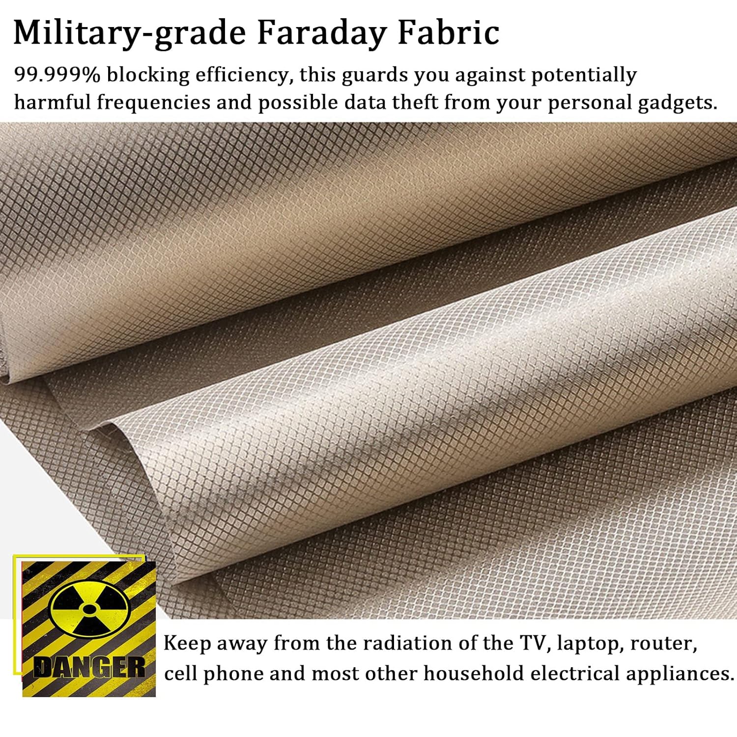Tela Faraday material conductor de grado militar que protege las señales de RF (WiFi, celda, Bluetooth, GPS, radiación), tela de escudo inalámbrico