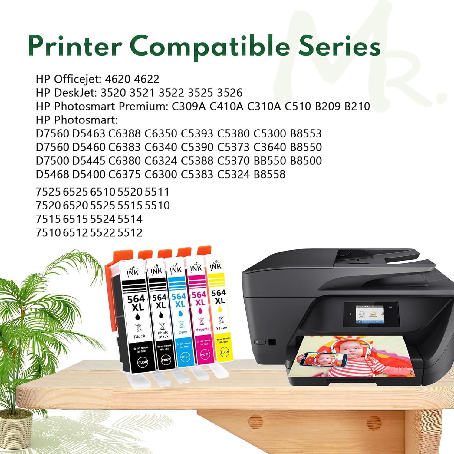 564XL – Paquete combinado de cartuchos de tinta de repuesto para cartuchos de tinta 564 564XL para Photosmart 6510 5520 5525 6520 7520 5510 7525,