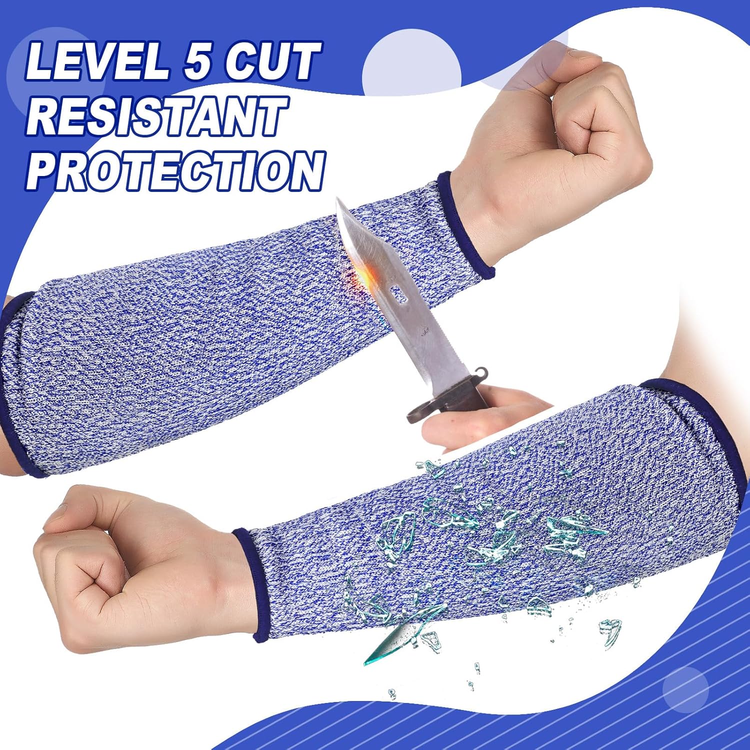 3 pares de protectores de brazo para piel fina y moretones, resistente a los cortes, manga de antebrazo, manga de protección contra quemaduras de