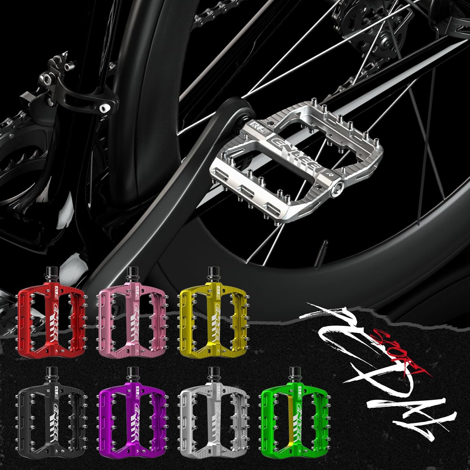 ENLEE Pedal de bicicleta de aleación de aluminio 916, antideslizante ultraligero MTB Mountain Bike Pedal sellado 2 rodamientos pedales accesorios de