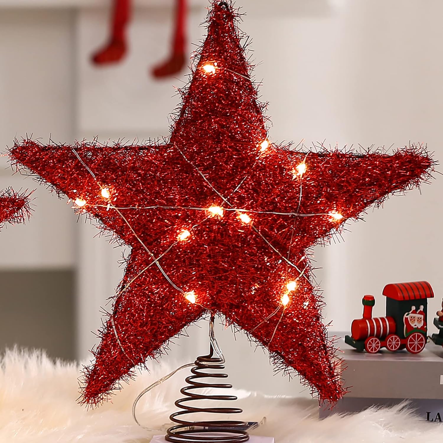 Estrella del árbol de Navidad, estrella de cinco puntas, suministros de Navidad, decoraciones de hotel, decoraciones de árbol de Navidad