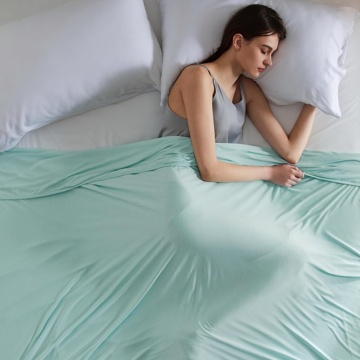 Bedsure Breescape – Manta refrescante tamaño queen para durmientes acalorados, ligera y fresca para el verano, con rayón derivado del bambú, manta