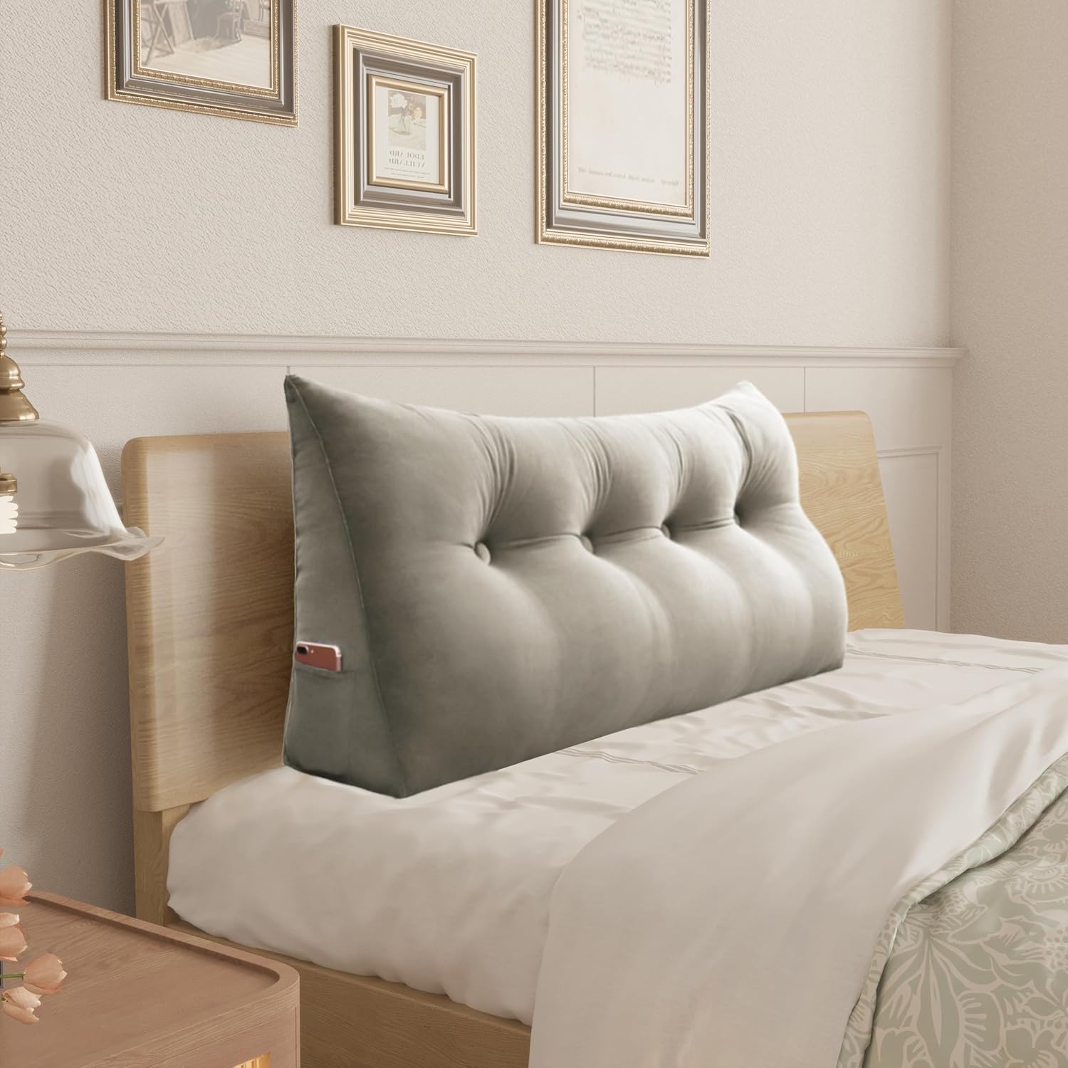 BNCKTRD Almohada de cuña para cabecero, almohada de lectura triangular, tamaño matrimonial, almohada de apoyo para descansar en la cama, sofá cama,