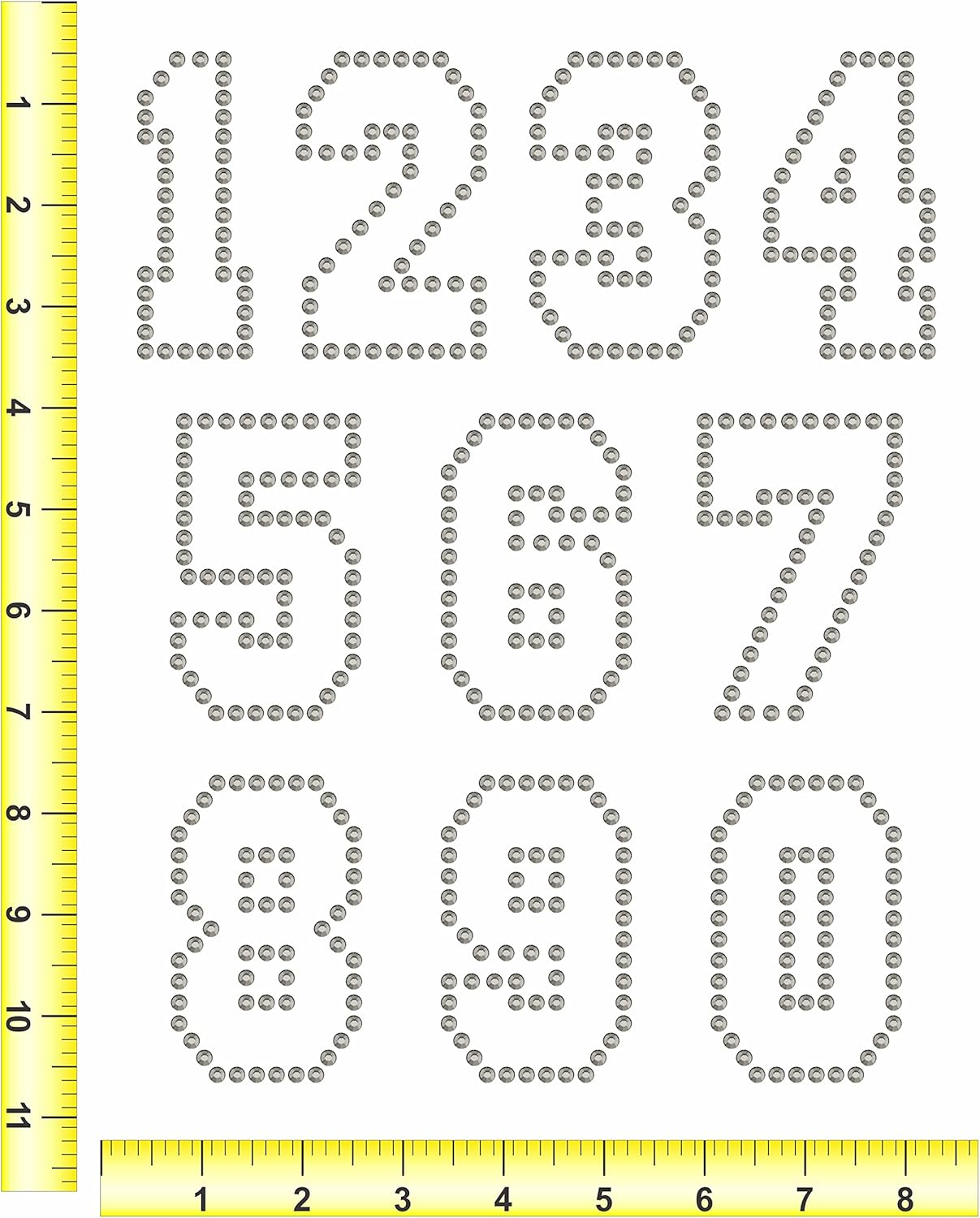 Rhinestone Genie Font-Sports – Plantilla magnética de diamantes de imitación de 3 pulgadas, color negro