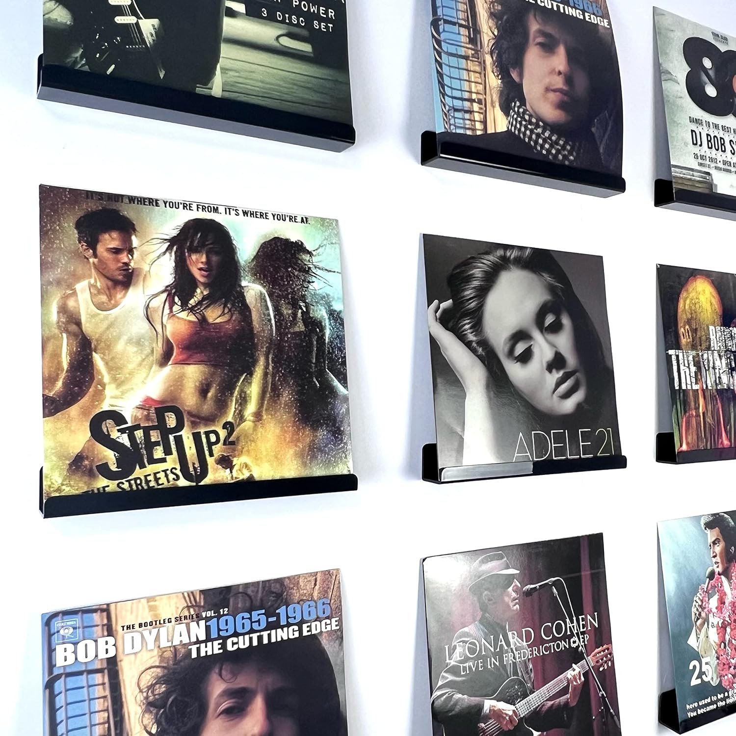 VIOOAL Paquete de 4 soportes de pared para discos de vinilo, 12 pulgadas, soporte para discos acrílicos de varios colores transparentes, estante de