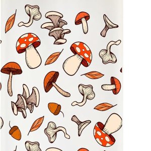 Heulinwen Taza de vidrio retro de hongos con hojas de otoño, lata de café helado de 16 onzas con tapa de bambú y pajita, taza de té de vidrio con Heulinwen Taza de vidrio retro de hongos con hojas de otoño, lata de café helado de 16 onzas con tapa de bambú y pajita, taza de té de vidrio con