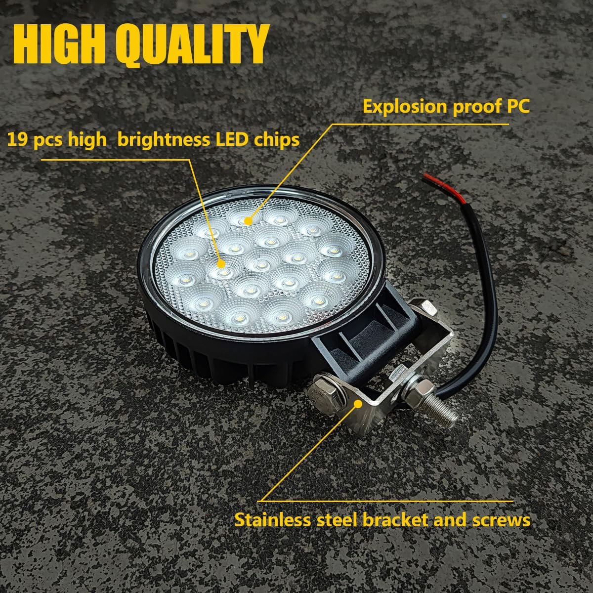 Adzoon Luces LED para tractor, 2 unidades de 4 pulgadas de inundación de 12 V, luces LED cuadradas de trabajo de conducción para camión, equipo,