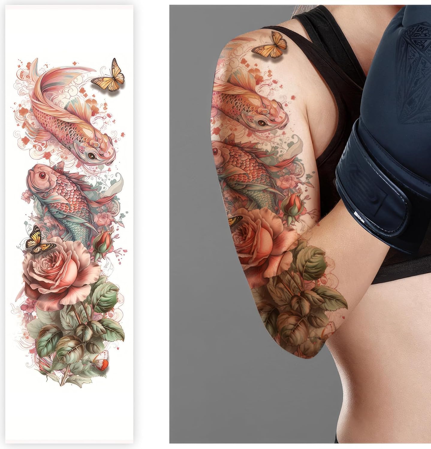 NaNzu Tatuajes temporales de manga completa para mujer, impermeable y de larga duración, diseño de tatuajes de manga completa