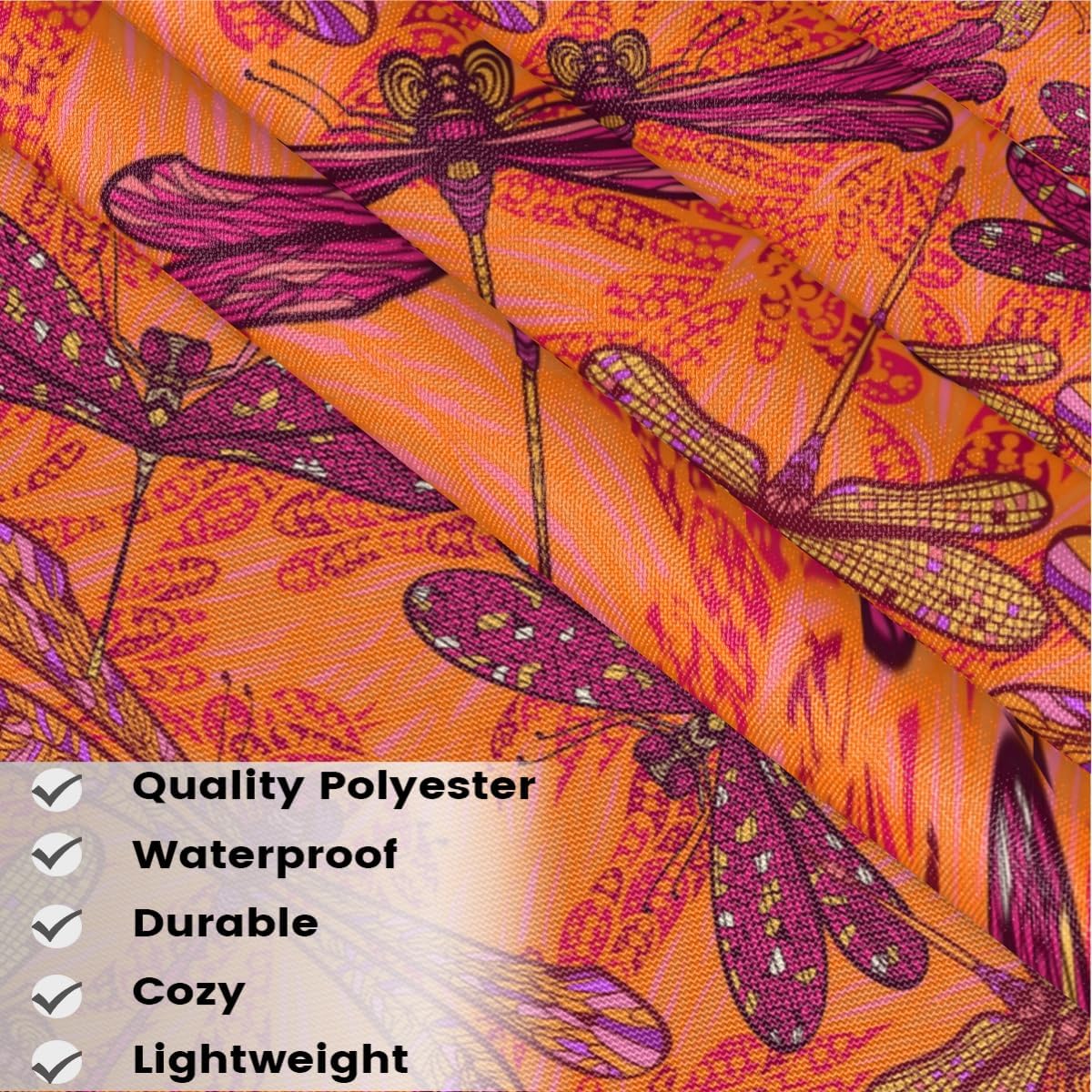 bisibuy 3 Pocket Waist Apron, Pack of 3, Dragonfly Bird Server Short Apron for Men Women, Kitchen, Restaurant, Cafe Delantales De Mesera Para Mujer