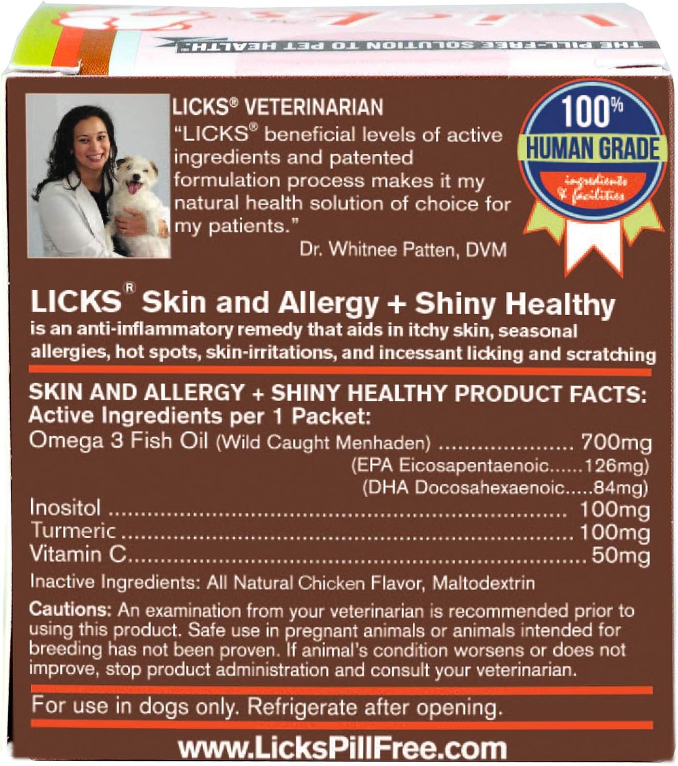 Licks – Alivio de la alergia y la piel del perro sin píldoras, Omega 3, vitaminas y suplementos para aliviar la picazón, suplemento de cúrcuma para
