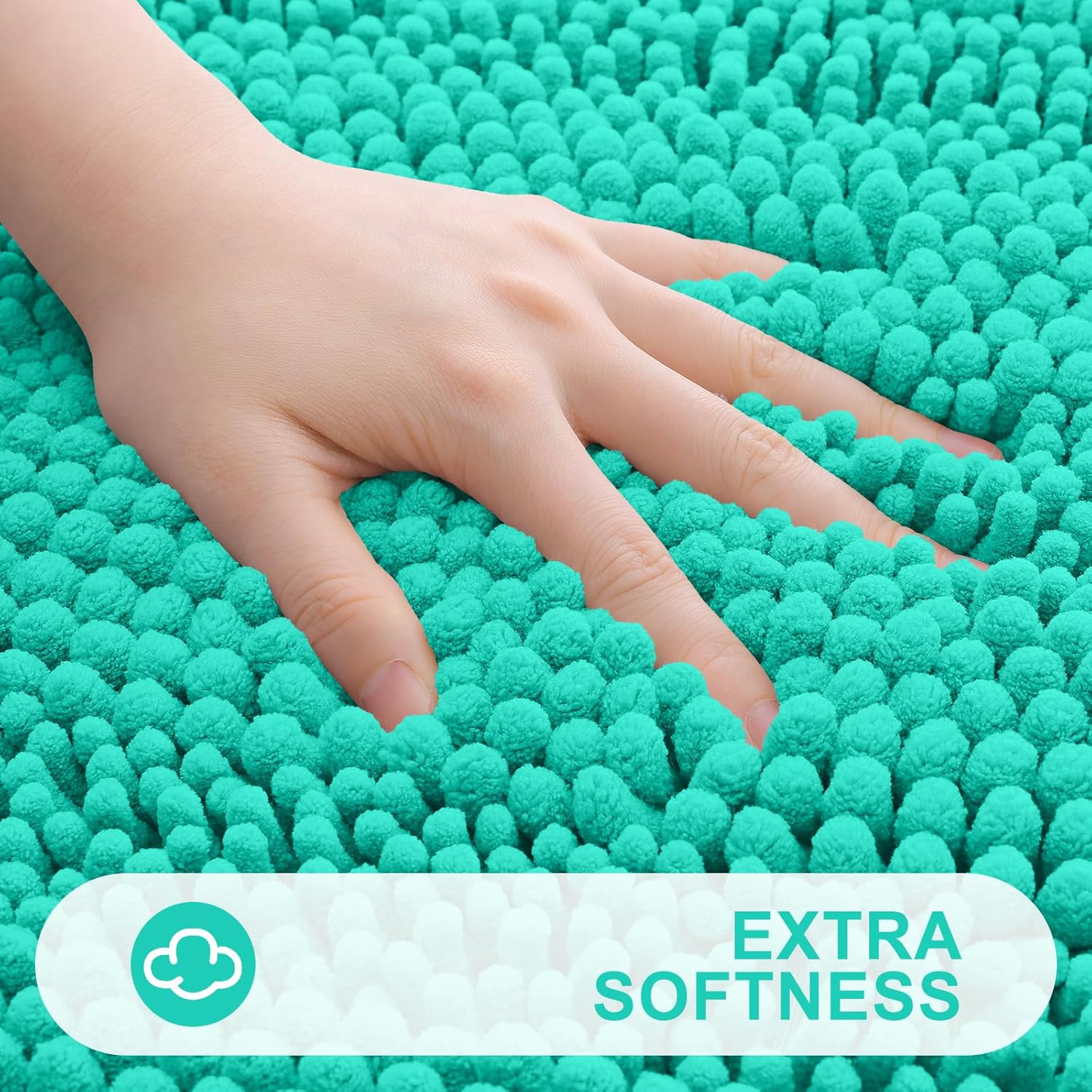 Grandaily – Alfombra de baño de felpilla a rayas, extragruesa y absorbente, suave, antideslizante, con fibras largas, lavable a máquina, para baño,