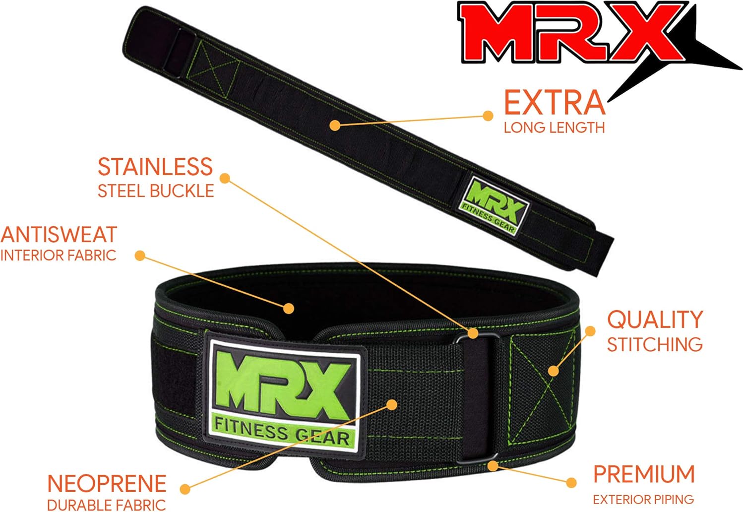 MRX neopreno cinturón de levantamiento de peso Palanca Gimnasio Ejercicio Soporte de la espalda Culturismo CrossFit Fitness Entrenamiento Potencia