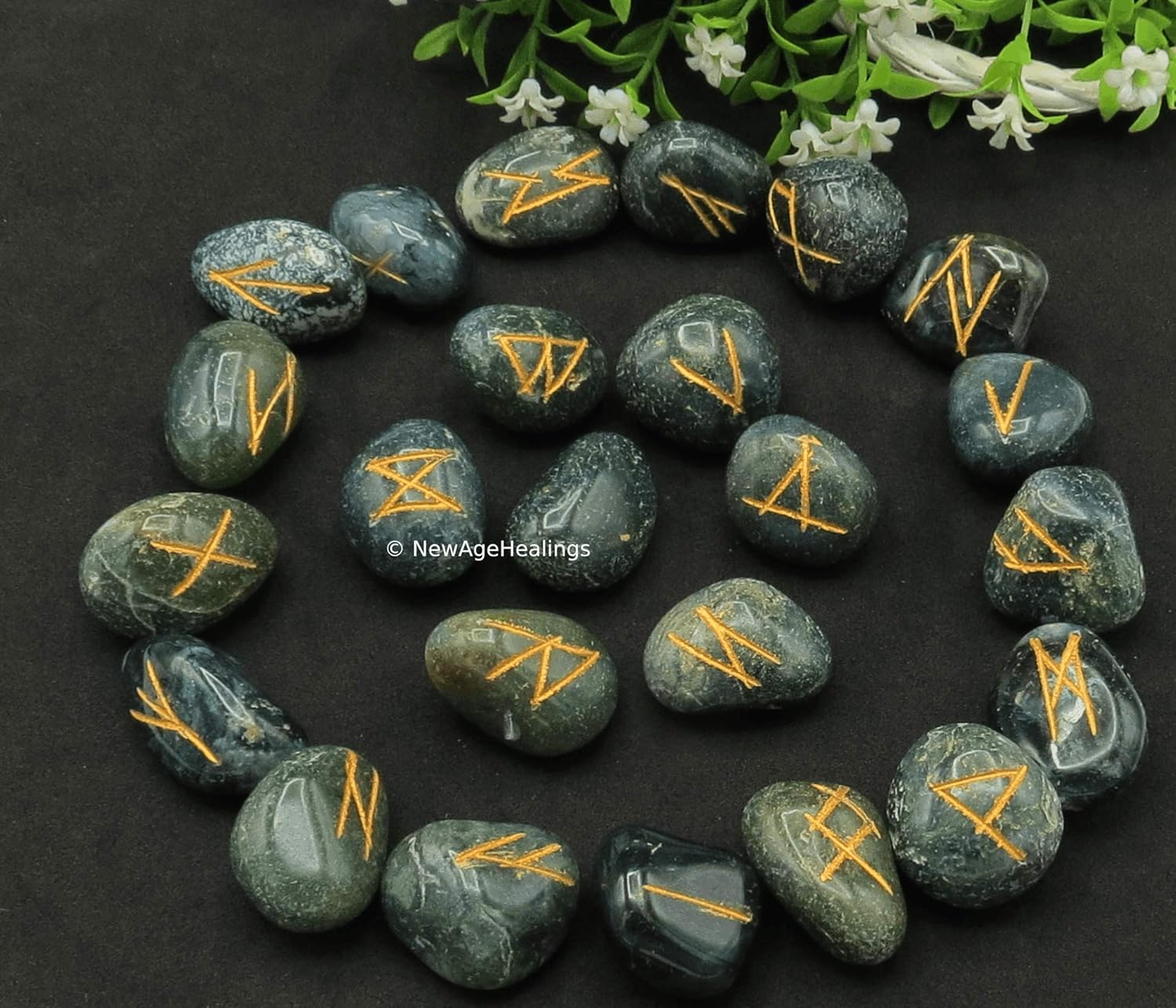 Green Aventurine Runes Crystal Runes Set de 25 Piedras Runas Grabadas con Runas Libro PDF