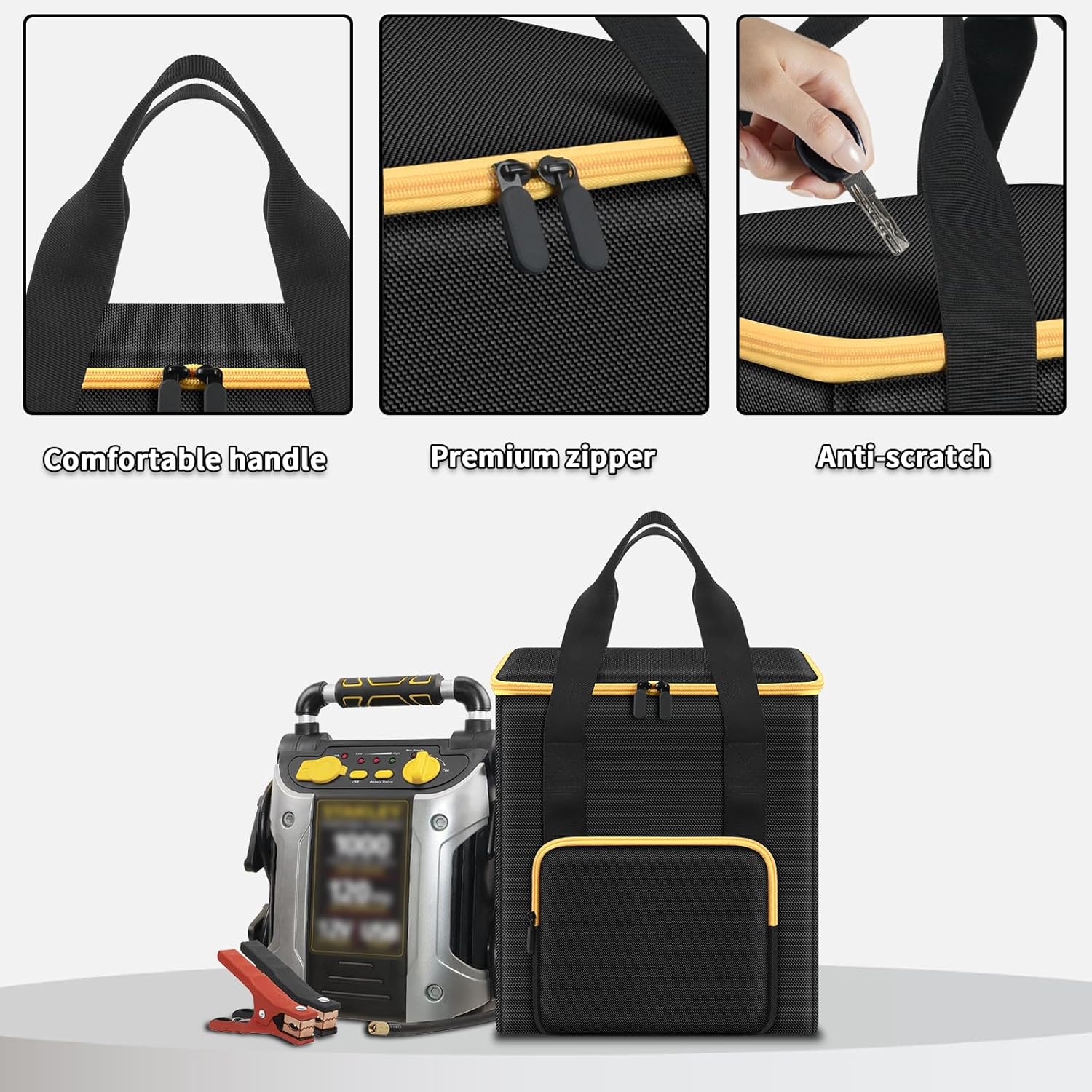 Bolsa compatible con Stanley J5C09J509 Estación de energía portátil Jump Starter 1000 700 600 Peak Amp Booster, caja de almacenamiento para batería