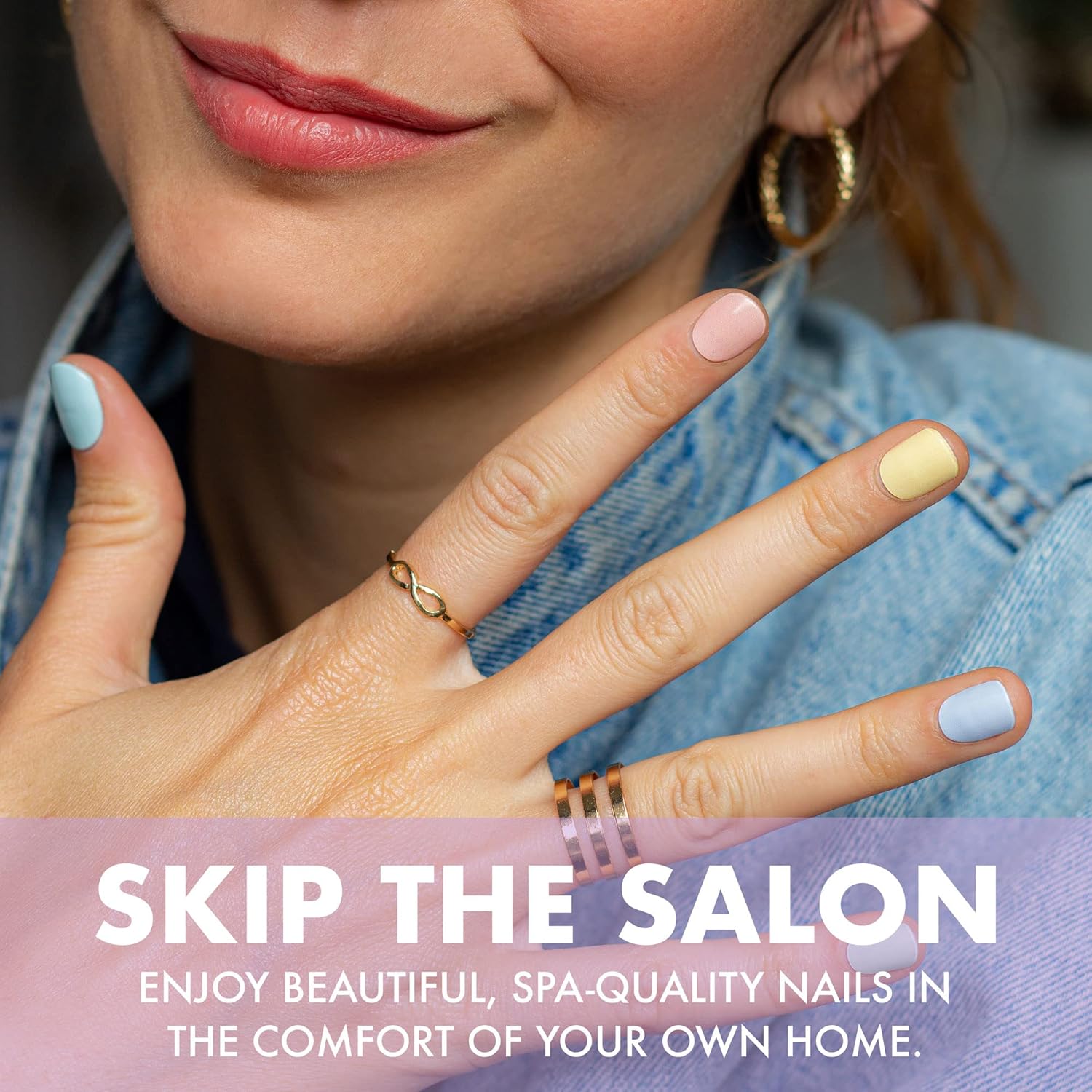 MOYOU LONDON Tiras de uñas de gel semicuradas, 20 unidades de envolturas de gel para uñas, obtén 1 lámpara UV gratis cuando recibas 2 o más, fácil