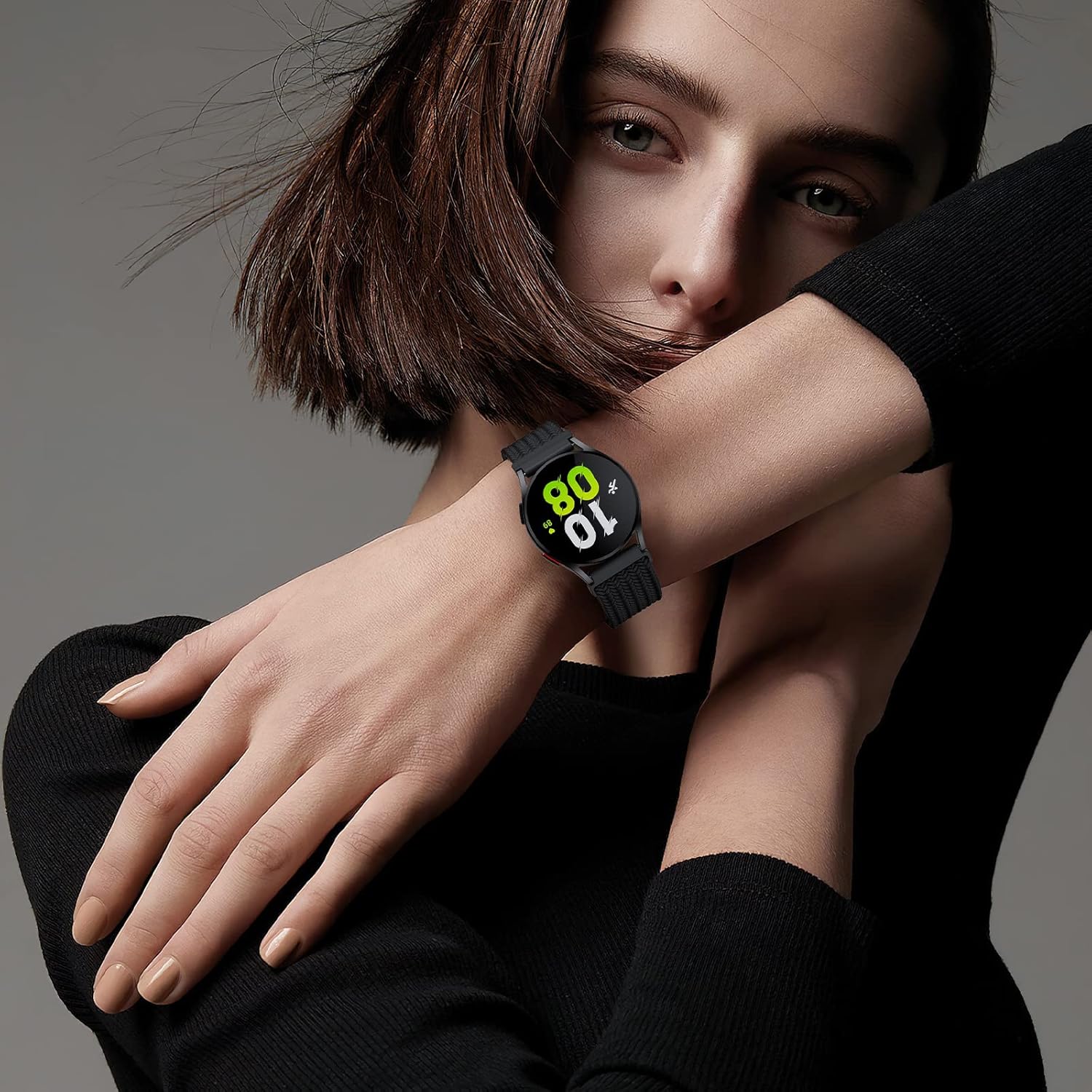 Paquete de 5 correas elásticas de nailon compatibles con Samsung Galaxy Watch Active 2 de 1.575 pulgadas, 1.732 pulgadas, Active 1.575