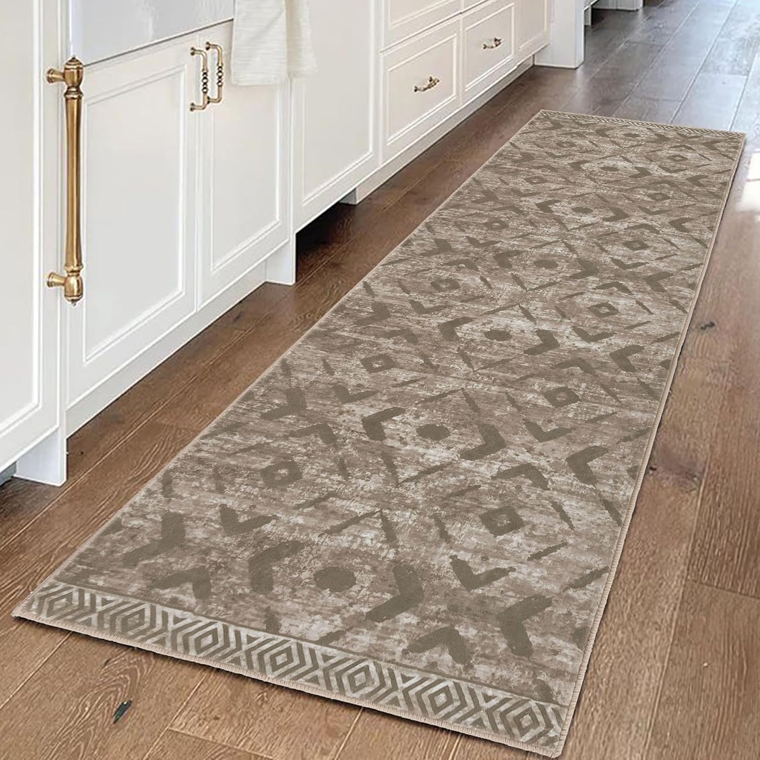 Alfombra de pasillo lavable para pasillos, alfombra de pasillo antideslizante, envejecida, alfombra de pasillo para lavandería, alfombra de pelo