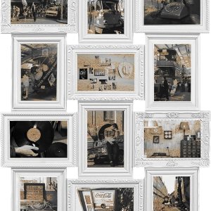 Jerry & Maggie Marco de fotos de collage de 12 aperturas rústico de 23 × 18 pulgadas, acabado vintage en relieve, marcos de fotos de PVC, para Jerry & Maggie Marco de fotos de collage de 12 aperturas rústico de 23 × 18 pulgadas, acabado vintage en relieve, marcos de fotos de PVC, para