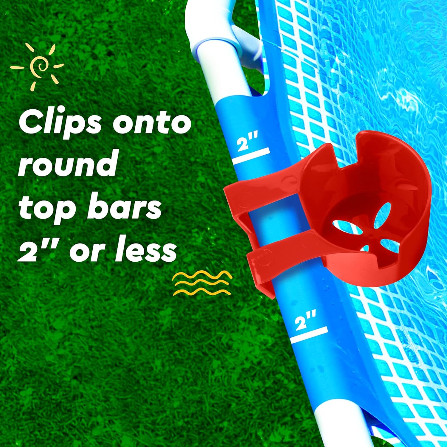 Impresa Soportes para bebidas de piscina  Paquete de 6  Suministros para piscina  Portavasos de piscina sobre el suelo para bebidas  Resistente a