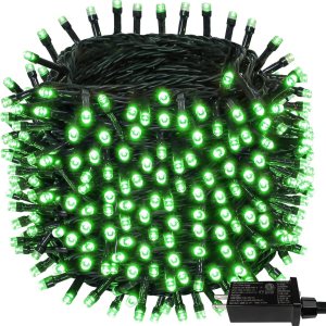 Tira de luces extralargas de 95 pies de 240 luces LED de alambre verde para exterioresinteriores, luces de árbol de Navidad con 8 modos, tira de Tira de luces extralargas de 95 pies de 240 luces LED de alambre verde para exterioresinteriores, luces de árbol de Navidad con 8 modos, tira de