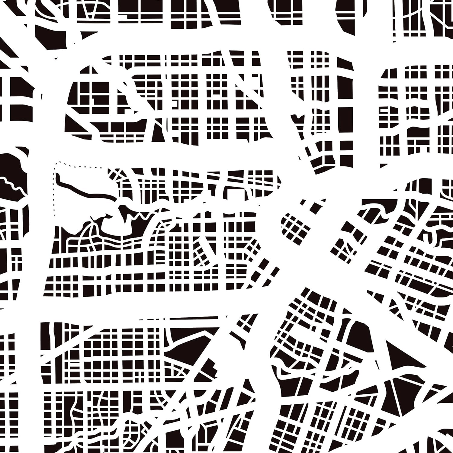 O3 Design Studio – Mapa de corte de papel de Houston de 12 x 12 pulgadas, color blanco
