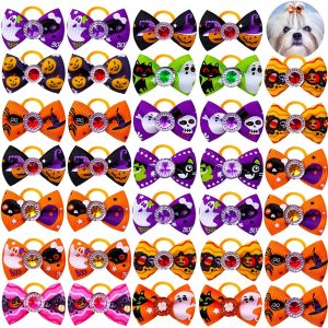 20 unids10 pares de lazos para el pelo de perro para Halloween, lazos de diamantes de imitación, lazos brillantes para cachorros, accesorios de aseo 20 unids10 pares de lazos para el pelo de perro para Halloween, lazos de diamantes de imitación, lazos brillantes para cachorros, accesorios de aseo