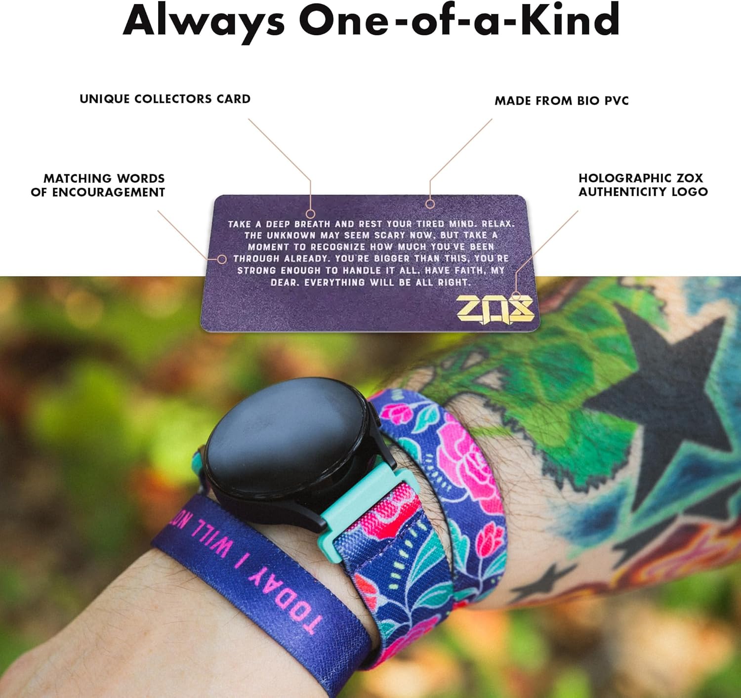 ZOX Correa para reloj inteligente Android  Banda elástica con afirmaciones motivacionales y hermosas obras de arte  Regalos para hombres, mujeres y