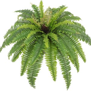 Helechos artificiales para exteriores e interiores, helechos artificiales grandes de 40 pulgadas de 39 Fronds, planta falsa de helecho Boston para Helechos artificiales para exteriores e interiores, helechos artificiales grandes de 40 pulgadas de 39 Fronds, planta falsa de helecho Boston para