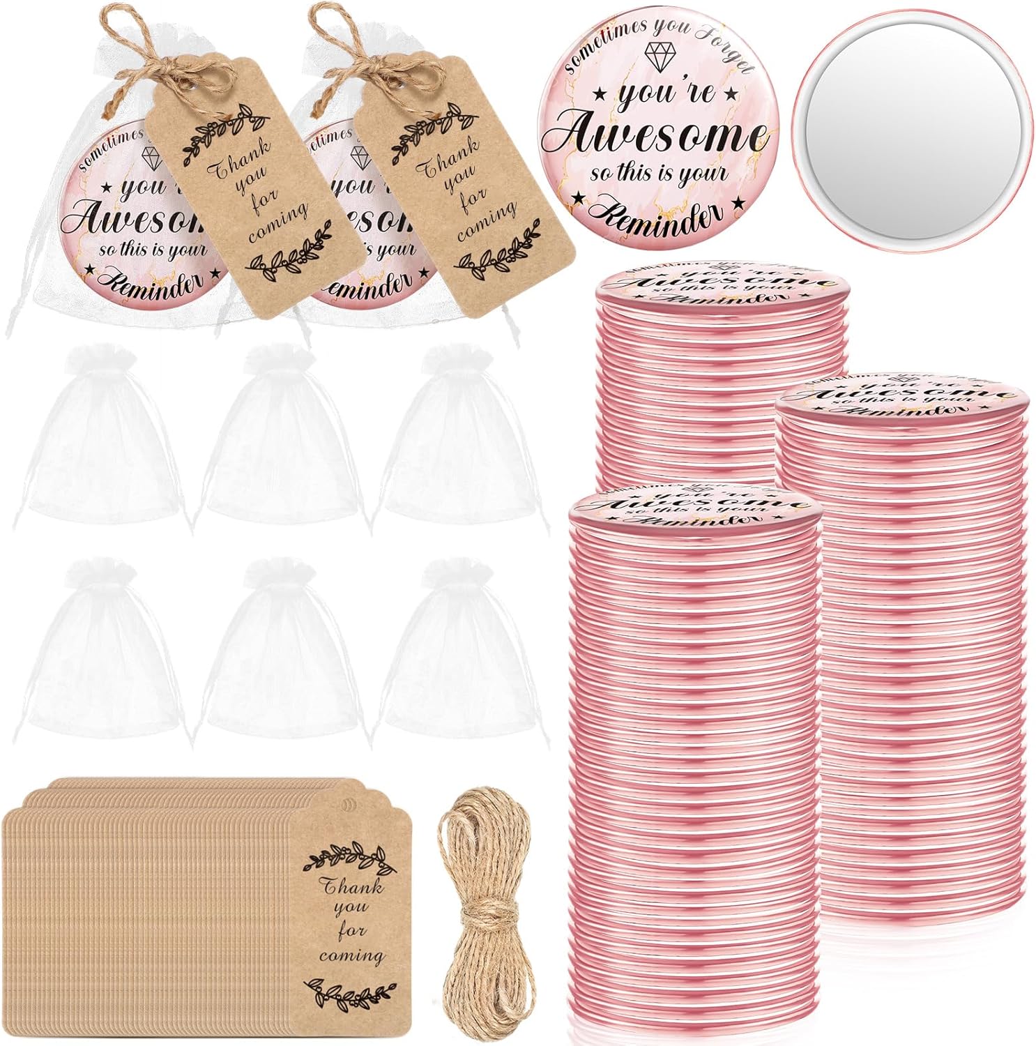 Regalos de agradecimiento inspiradores, espejos compactos a granel, regalos de agradecimiento a los empleados para mujeres, juegos de regalo,