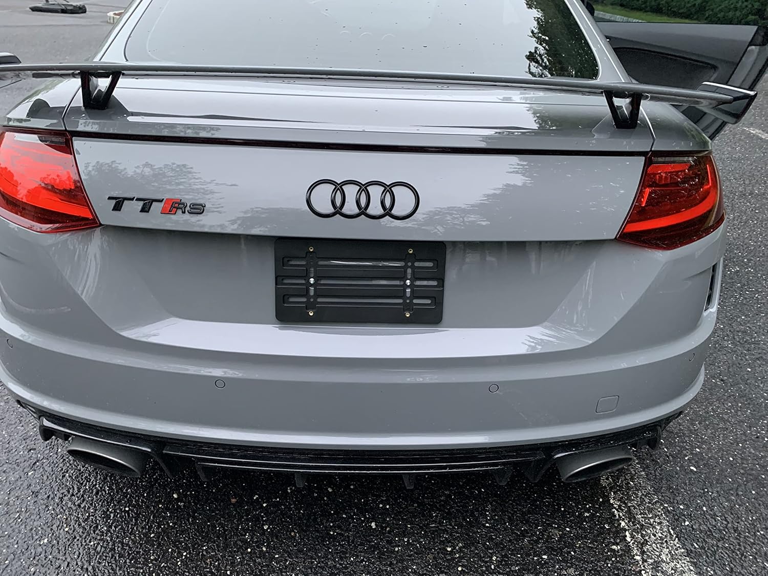 Soporte de placa de parachoques trasero para Audi TT RS 2014-2024, juego de soportes de placa con 6 tornillos únicos y kit de llave, kit de montaje