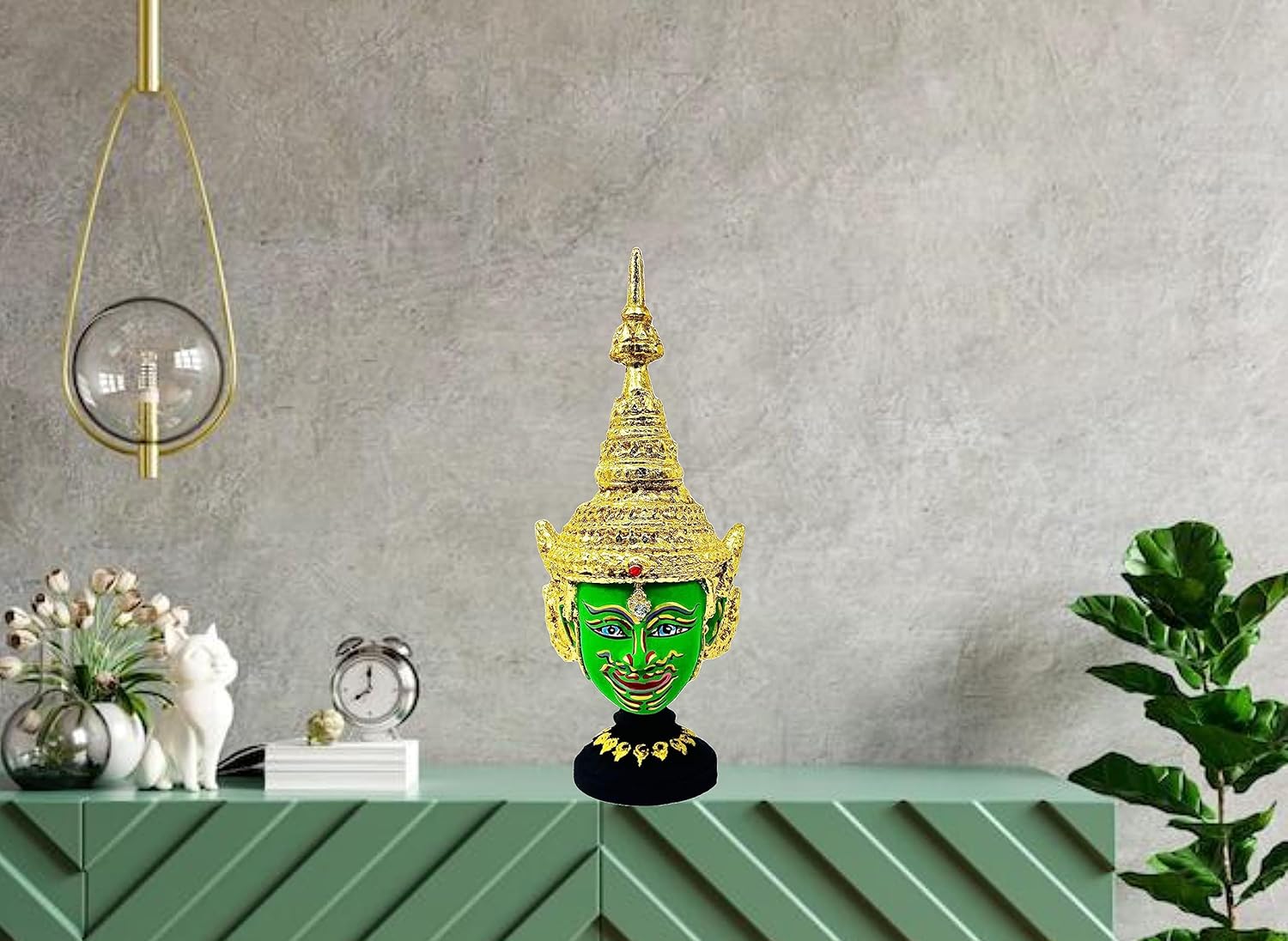 BUDDHO Máscara tailandesa de Khon, esculturas tailandesas, drama ramayana, coleccionable, decoración tailandesa, manualidades, decoración, figura de