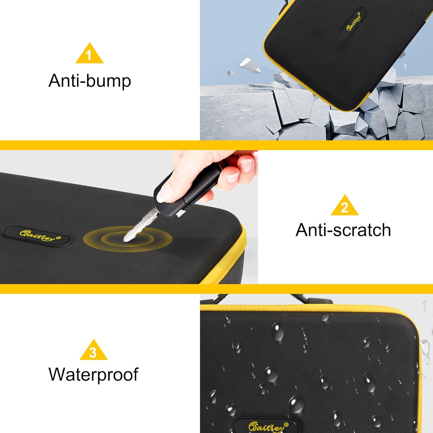 Paquete de 2 fundas impermeables para almacenamiento de batería, compatible con batería Dewalt, herramienta eléctrica y cargador de batería, con