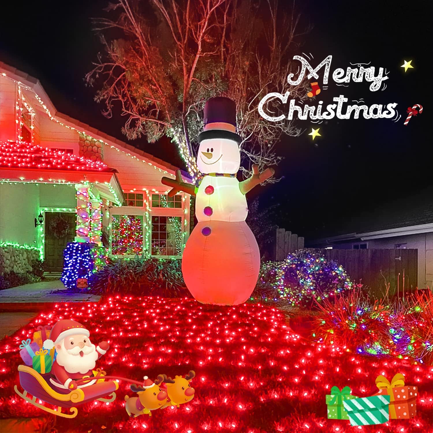 JMEXSUSS 200 luces LED rojas de red de Navidad, 9.8 pies x 6.6 pies, luces de arbusto de Navidad conectables con control remoto, 8 modos de enchufe,