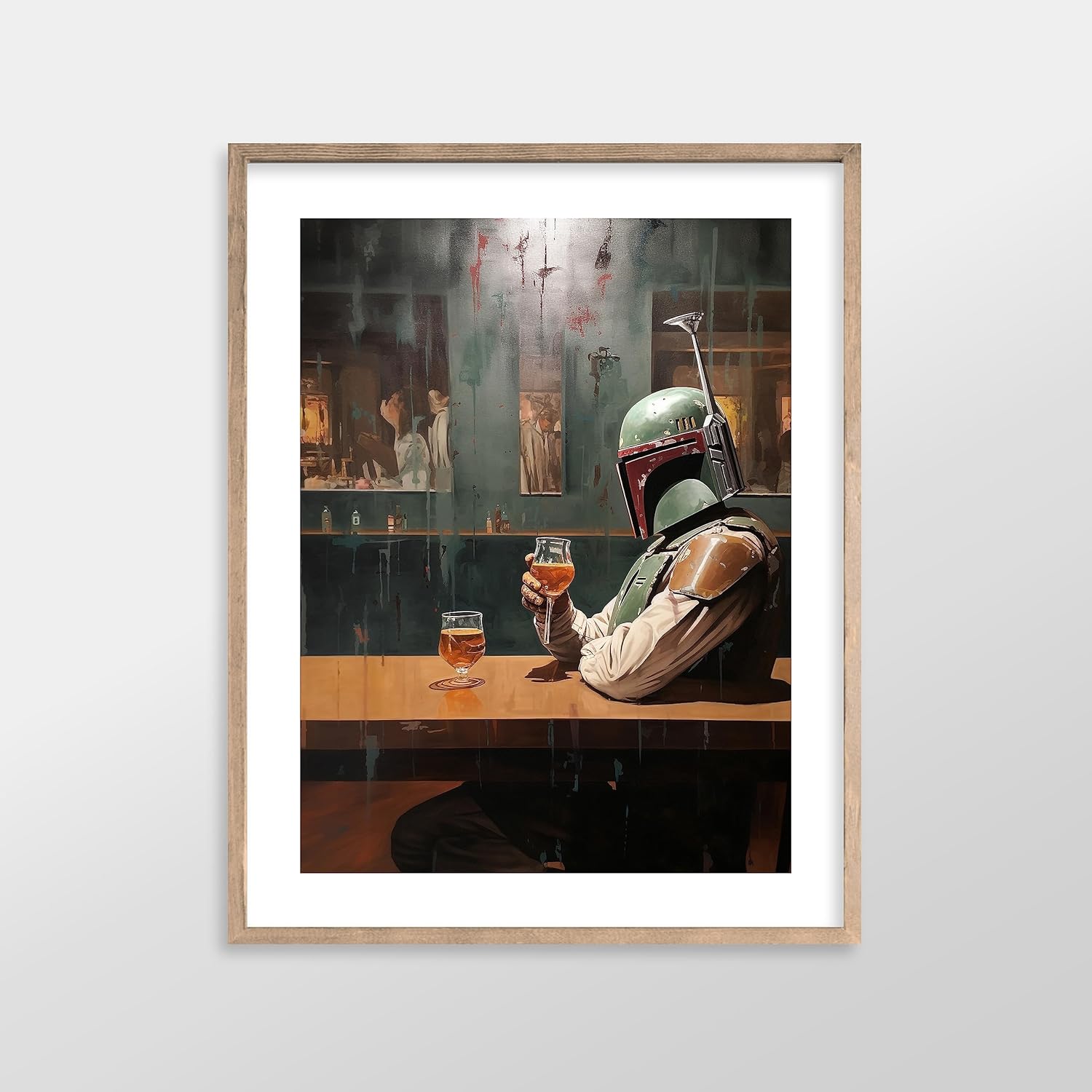 Star Wars Bar Art Prints – Premium Giclee Fine Art Print – Aesthetic Man Cave Wall Décor, Bourbon Whiskey Print Poster for Bar and Home Decor, Ready