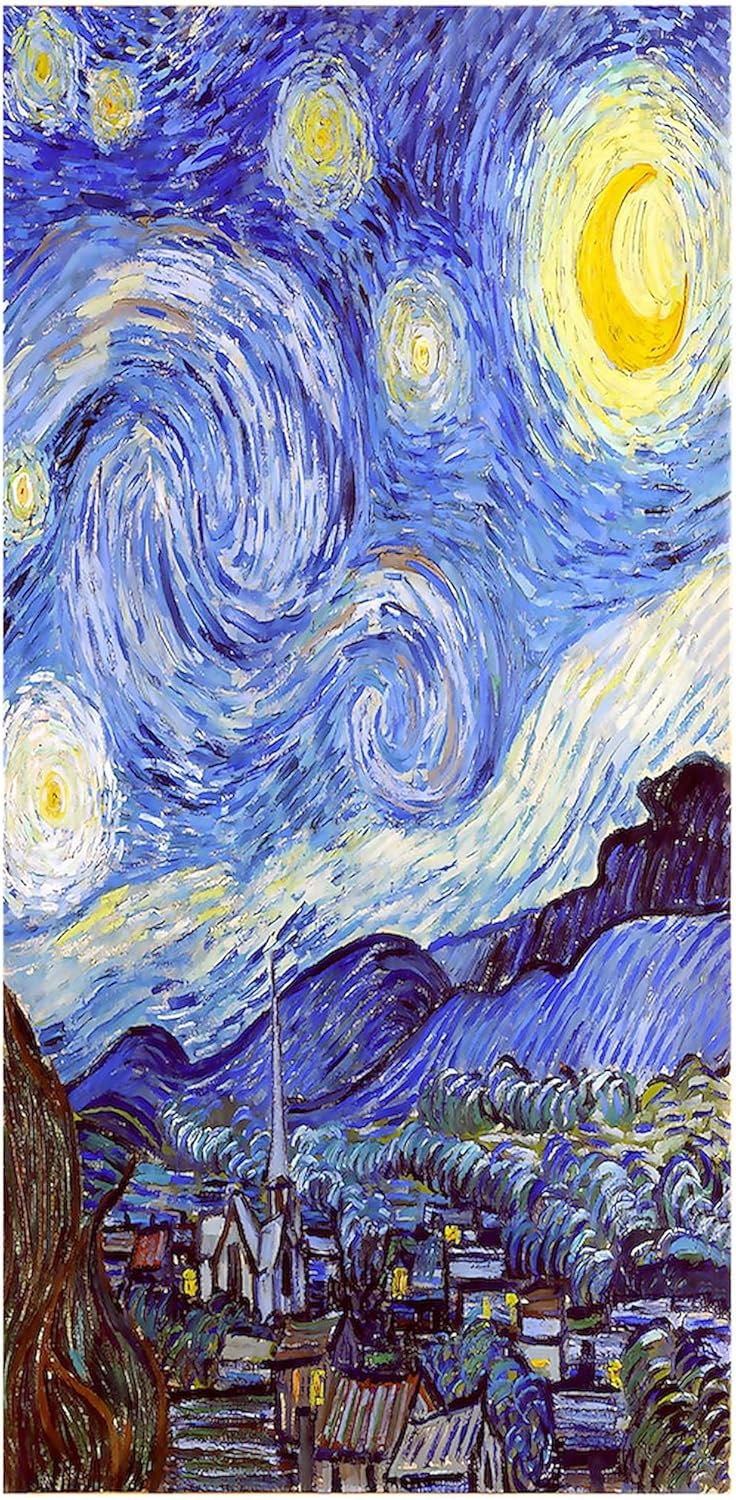 CafePress Starry Night Vincent Van Gogh – Toalla de playa grande, toalla suave con diseño único