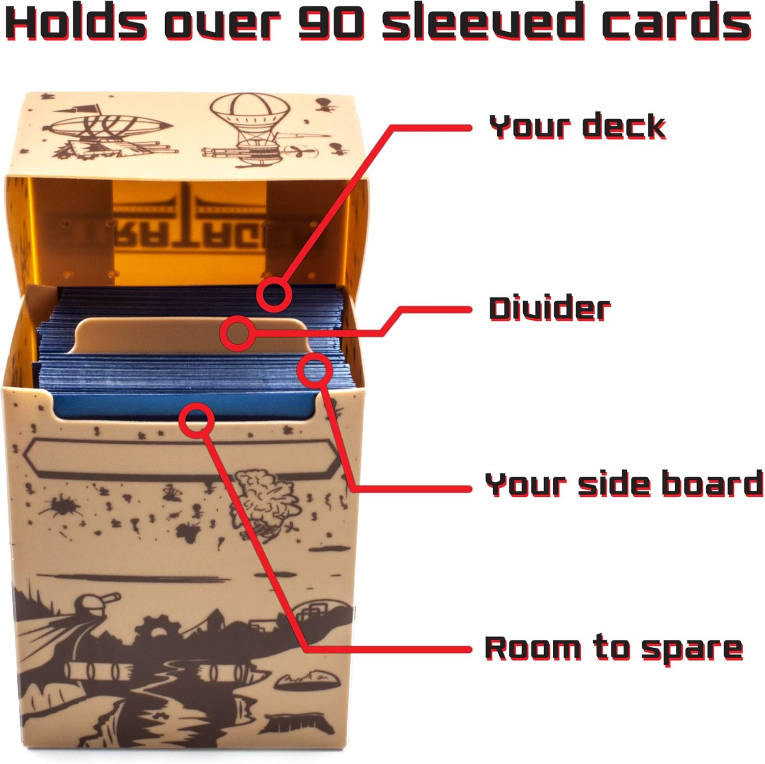 Stratagem The Big Box – Caja de cartas con divisor  Caja TCG para tarjetas de béisbol, MTG, juegos de cartas coleccionables  1 paquete  Dirigibles