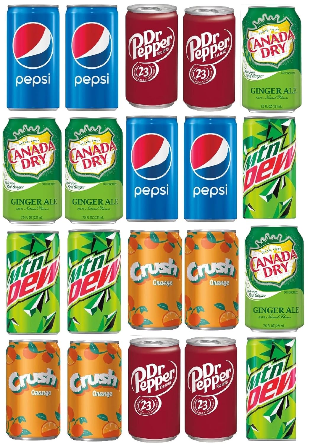 BeeQ Box – Paquete de 20 mini refrescos de 7.5 onzas  Paquete variado de refrescos de varios sabores  Surtido de reabastecimiento de refrigerador de
